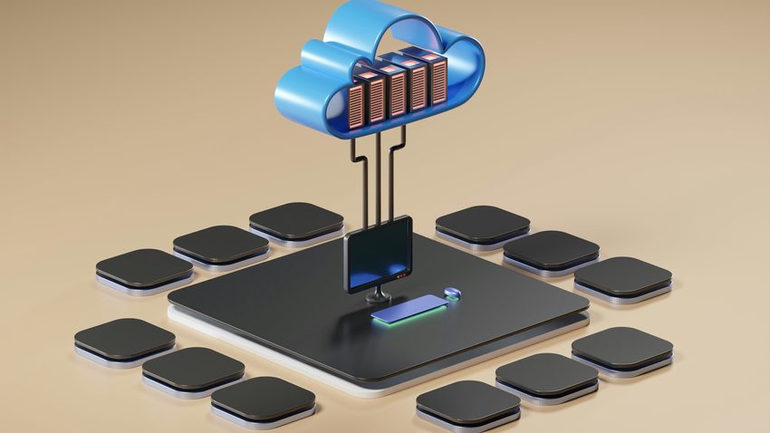 Cloud backup and server illustration